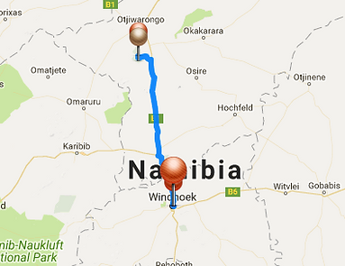 3-day Safari Map Namibia