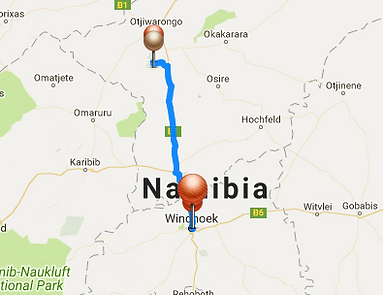 3-day map Cat Safari Namibia