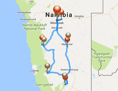 11-day Namibia Map