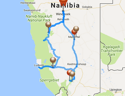 9-day Map Namibia