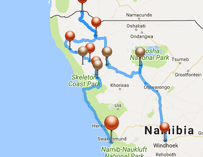 12map Safari Namibia