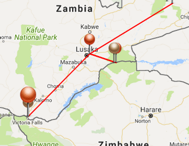9-Day Discover Zambia map