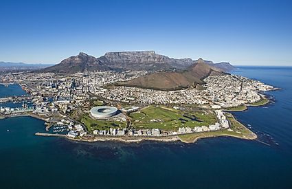 Birds eye view of Cape Town 